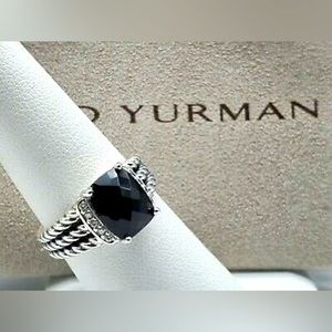 Last day! David Yurman black onyx ring size 6 EUC
